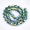 Electroplate Glass Beads Strands X-EGLA-Q118-6mm-B15-2
