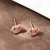 knot Brass Micro Pave Cubic Zirconia Stud Earrings EJEW-C174-01G-02-2