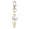 UV Plating Rainbow Iridescent Opaque Acrylic Mushroom Pendant Decoration HJEW-JM01176-2