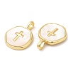 Rack Plating Brass Pendants with Shell X-KK-Q775-01G-2