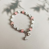 Cat Eye Round Beaded Stretch Bracelets WG66F0A-04-1