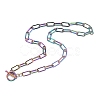 Ion Plating(IP) 304 Stainless Steel Paperclip Chain Necklaces NJEW-O124-01MU-2