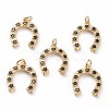 Brass Micro Pave Black Cubic Zirconia Pendants KK-C100-14G-1