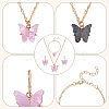 ANATTASOUL Plastic Butterfly Pendant Necklace & Bracelet & Dangle Leverback Earrings SJEW-AN0001-33-3