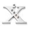 Tarnish Resistant 304 Stainless Steel Letter Pendant Rhinestone Settings STAS-J028-01X-1