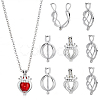 12Pcs 3 Styles Brass Locket Pendants KK-SC0007-53-1