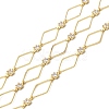 Handmade Brass Pave Clear Cubic Zirconia Rhombus Link Chains CHC-G027-01LG-1