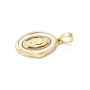 Brass Pave Natural White Shell Pendants KK-S522-07D-G-2