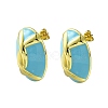 Oval Brass Stud Earrings EJEW-C072-02G-2