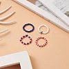 4Pcs 4 Style Independence Day Glass Seed Stretch Finger Rings Set with Brass Star Beaded for Women RJEW-TA00065-2