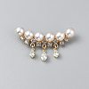 Tassel Flower Alloy Crystal Rhinestone Brooch JEWB-WH0021-67G-1