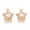 Brass Micro Pave Cubic Zirconia Charms KK-N261-117A-G-1