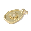 Rack Plating Brass Micro Pave CLear Cubic Zirconia Pendants KK-E110-05G-2