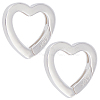 2Pcs 925 Sterling Silver Spring Gate Rings STER-BBC0008-24A-1