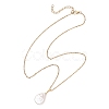 Baroque Natural Keshi Pearl Teardrop Pendant 304 Stainless Steel Cable Chain Necklaces for Women NJEW-JN05961-3