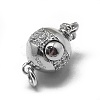 Anti-Tarnish Rhodium Plated 925 Sterling Silver Box Clasps STER-L057-008A-2