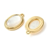 Brass Pave Shell Pendants KK-M277-06A-G-2