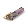 Elephant Natural Amethyst Pointed Pendants G-I333-06A-3