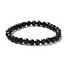 Natural Black Tourmaline Beaded Stretch Bracelets BJEW-K233-01A-03-2