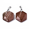 Natural Red Jasper Pendants G-T131-27B-2