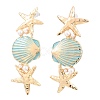 Alloy Enamel with Plastic Pearls Stud Earrings EJEW-Z172-05G-01-2