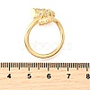 Ocean Theme Brass Micro Pave Cubic Zirconia Cuff Rings for Women RJEW-F184-17G-G-5