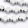 Electroplate Non-magnetic Synthetic Hematite Greek Cross Beads Strands G-P061-33-1