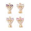 Golden Brass Micro Pave Cubic Zirconia Fold Over Clasps KK-B100-037G-1