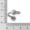 Non-Tarnish 304 Stainless Steel Open Cuff Ring Findings STAS-E124-05A-P-4