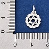 925 Sterling Silver Flower with Star of David Pattern Charms STER-G045-10S-3