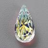 Embossed Glass Rhinestone Pendants GLAA-J101-06A-001AB-3