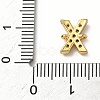 Brass Micro Pave Clear Cubic Zirconia Letter Links Connector Charms KK-I382-07G-X-3