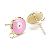 Eco-Friendly Brass Enamel Stud Earring Findings KK-H761-02G-E-2