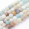 Natural Flower Amazonite Bead Strands G-G735-61F-8mm-1