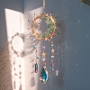 Wire Wrapped Natural Green Aventurine & Metal Sun with Moon Pendant Decorations PW-WG96896-01-3