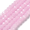 Baking Paint Imitation Jade Glass Bead Strands X-DGLA-A034-J8MM-A26-1