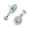 Brass Pave Cubic Zirconia Stud Earring Findings KK-C172-15P-2