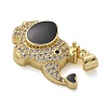 Elephant Brass Micro Pave Cubic Zirconia and Enamel Pendants KK-M319-05G-01-2