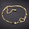 Brass Cubic Zirconia Link Chain Bracelets BJEW-EE0003-01G-2