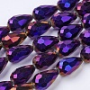 Electroplate Glass Beads Strands X-EGLA-D017-15x10mm-6-3