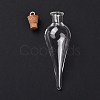 Teardrop Glass Cork Bottle Big Pendants LS-AJEW-A041-01C-3