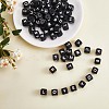 20Pcs Black Cube Letter Silicone Beads 12x12x12mm Square Dice Alphabet Beads with 2mm Hole Spacer Loose Letter Beads for Bracelet Necklace Jewelry Making JX433A-1