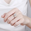 Rotatable Cat Eye Open Ring with Cubic Zirconia RJEW-Q776-01G-02-3