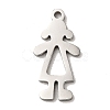 Non-Tarnish 304 Stainless Steel Textured Pendants STAS-J040-06B-P-2