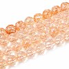 Crackle Transparent Glass Beads Strands X1-GLAA-N063-8mm-07-1