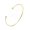 Clear Cubic Zirconia Open Cuff Bangle BJEW-G663-03G-3