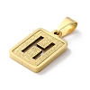 304 Stainless Steel Alphabet Pendants STAS-S152-01G-H-2