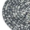 Frosted Natural Black Netstone Beads Strands G-K389-C24-01-3