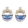 Faceted Transparent Glass Pendants GLAA-T020-18-2