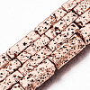 Electroplated Natural Lava Rock Beads Strands G-T114-63RG-1